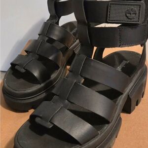 Timberland Women’s Black Strappy Platform Sandals